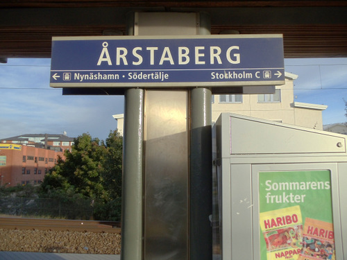 &Aring;rstaberg (home) train station/stop.